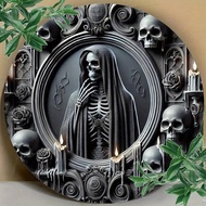 CIFbuy Gothic Skeleton Metal Wall Art Decor for Home Bar Cafe Halloween