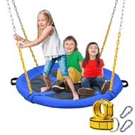 1,000lbs 40" Saucer Tree Swing for Kids Adults with Heavy Duty Chains Plastic Coated, Textilene Wear