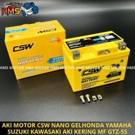 AKI CSW MODEL MOTOBATT MOTOR HONDA BEAT VARIO 110 SCOOPY SUPRA X 125 REVO SPACY BLADE NEW MEGA PRO VERZA CRF GENIO AKI KERING ACCU KERING GTZ5S CSW