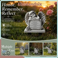 EBINLMY Garden Angel Statue, 5.11x7.8in Human Memorial Angel Tombstone Plaque, Lasting Grey Garden D