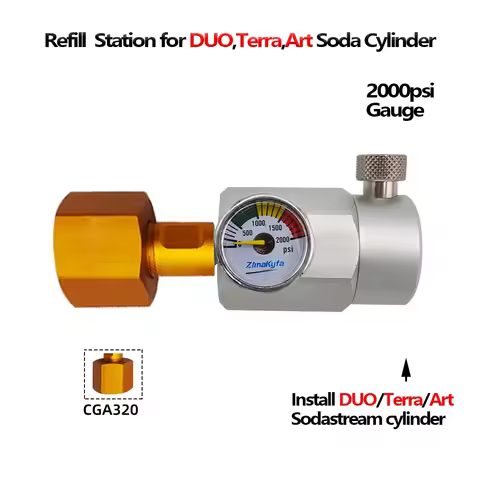 SodaStream DUO Art Terra Quick Connect CO2 Refill Station Recharge Adaptor Compatible with CGA320 Th