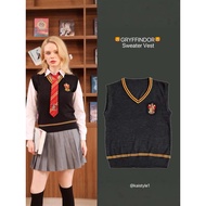 Sweater Vest Harry Potter Gryffindor Slytherin V-Neck Knit School Uniform Knitted