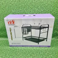 2 TIER DISH DRAINER BLACK 48.5X27X36CM (DR-3819/2)RAK PINGGAN DUA TINGKAT
