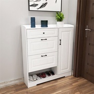 Carpenter - 門口翻斗簡易超薄入戶鞋櫃收納大容量玄關櫃一體靠牆W80CM*D17CM（二翻斗+單櫃桶）須裝防倒裝置