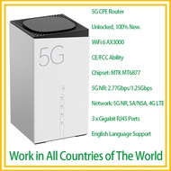 Modem Sim Card 5G CPE WiFi 6 AX3000 Wireless Router 4*4 MIMO Gigabit Ports 128 Users 5G NR 4G LTE