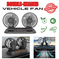 Double-Headed Vehicle Fan Dual Head Car Fan 360 Degree Cooling Fan Portable Table Fan
