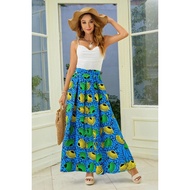 民族小众高品质印花长裙African Ankara Print Maxi Skirt