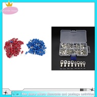 260Pcs 16-14 AWG Red Blue Wire Connector Insulated Fork Terminal Lugs Battery Terminals Set Wire Ter