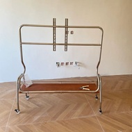 Movable Stainless Steel Floor TV Stand Modern Design TV Floor Stand with Wheels Heavy Duty Freestand