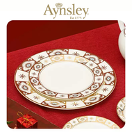 英國Aynsley 貝爾蒙特系列 骨瓷真金浮雕餐盤 15/20/27cm禮盒