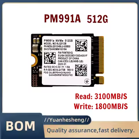 SSD PM991A 256G 512GB 1TB PCIe 3.0x4 NVME 2230 PM991a M.2 2230 Nvme handheld device expands Steam de