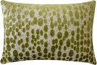 Chartreuse Green Decorative Lumbar Cushion Covers 30 x 65 cm | Modern Velvet Oblong Pillow Cover Dot
