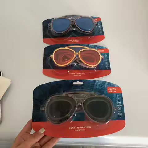 Adult Retro Aviator Mariner Style Swim Goggles Full Vision Anti-Fog Waterproof Mirror Lenses Adjusta