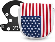Golf Putter Covers Mallet Putter Headcover for Golf DF3 Putter, USA Flag Putter Cover Magnetic Closu