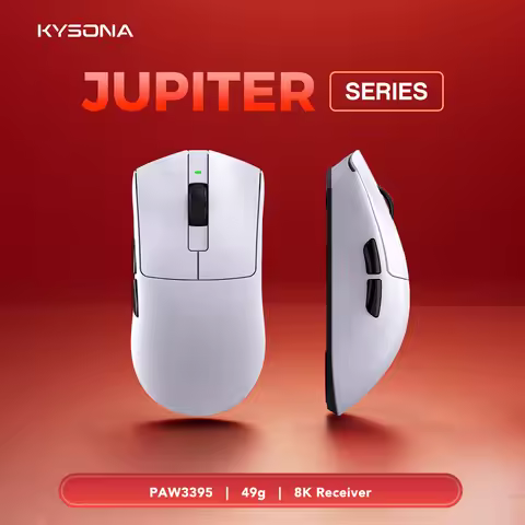 Kysona Jupiter Wireless Mouse PAW3395 Sensor 26000DPI Light Weight 49g 8khz Bluetooth Rechargeable G