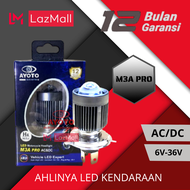 AYOTO Lampu LED Motor Depan Projie Socket H4 Motor Mobil M3A PRO Hi/Lo 2Warna Arus AC DC PNP Watt 18+18 Garansi 12 Bulan