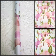 Wallpaper Stiker Dinding Bunga Tulip 10m x 45cm