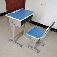 兒童學習桌 雙人書桌 套裝中小學生輔導班課桌 家用（平行進口）（快遞送貨上門）