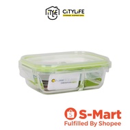 Citylife 0.64L Rectangle Glass Fresh Container with Divider - H8490 - Citylong