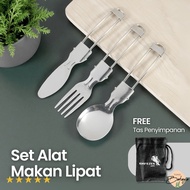 Portable Folding Cutlery Set Stainless Steel 410