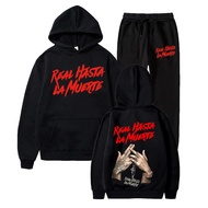 2 Anuel AA Printed Hoodies Set Sweatshirt Real Hasta La Muerte Casual Tracksuit Costume Men Women Clothing Anime Zipper Hoodie