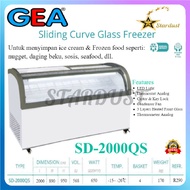 GEA SD-2000QS Sliding Curve Glass Freezer box pintu kaca Geser/Pembeku