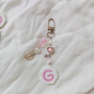 GANTUNGAN Pink Keychain | Clay Keychain | Beads Keychain| Phone charm | Charm Keychain | Keychain