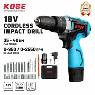 Kobe 18V Li-ion Cordless Impact Drill + 24pcs Accessories Set Impact Drill Battery Cordless Hand Drill Set