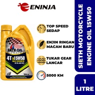 【100% ORIGINAL】SIETH 15W50 4T Sn Fully Synthetic Motorcycle Oil Minyak Pelincir For Lc 135/ Y15/ 125