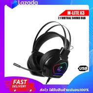 หูฟังเกมมิ่ง Tsunami M-LITE X3 7.1 Virtual Sound RGB Gaming Headphone