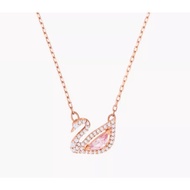 [520 Gift] Swan Necklace Swan Pendant Jewelry Clavicle Chain Imitation Crystal Pink Swan Necklace