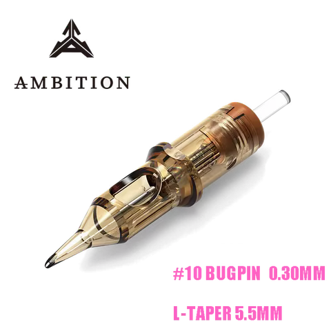 Ambition Premium RL Tattoo Cartridge Needles Module 20pcs Round Liner #10 bugpin (0.30mm) 0.35mm 1RL