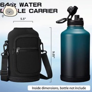 Water Bottle Bag, 64oz Large Capacity Crossbody Water Bottle Bag, Portable Holder with Strap, Insula