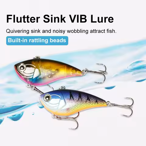Wondersee 50mm 70mm 8g 15g Flutter Vibration VIB Long Casting Sinking Wobbler Fishing Lure Hard Bait