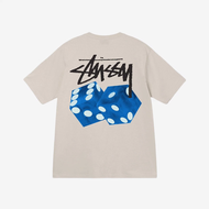 เสื้อยืดหั่นสี่เหลี่ยมลูกเต๋าของแท้100% Stussy