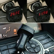 Car Charger 4in1 Car Adapter Temperature Car Charger Voltmeter AmpereMeter