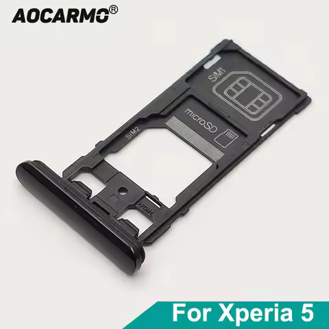 Aocarmo For Sony Xperia 5 / X5 / J8210 J9210 Single Dual SIM Tray Slot Memory MicroSD Card Holder Re