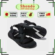 Giày Sandals Nam Nữ SHONDO F6 SPORT- ĐEN FULL F6S2011 SANDAL đi học đi chơi sandals thường ngày