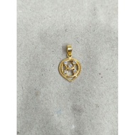 MATA White eye leaf pendant 5 grams of light gold