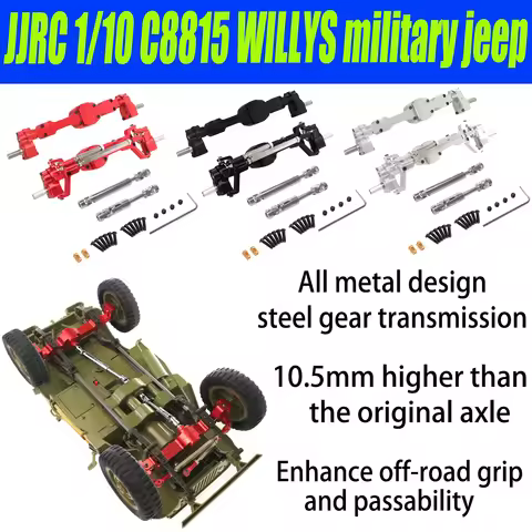 Aluminum Alloy CNC Anodized Full Metal Front Rear Portal Axle Set for JJRC 1/10 C8815 Willys MB Retr