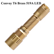 Original Convoy T6 Brass Flashlight With 519A LED Floodlight AA 14500 Mini Torch Camping Hiking Ligh