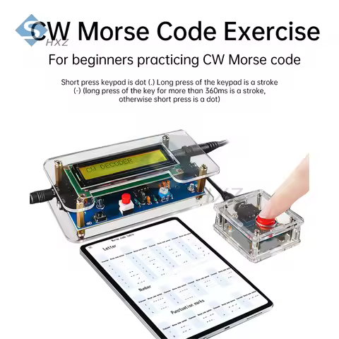 DC9V DIY CW Morse Code Trainer Kit, LCD Decoder for Radio Circuit&Soldering Practice Projects,CW But