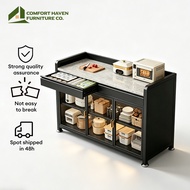 Comfort Haven Furniture Co. Kitchen Storage Cabinet with Drawer Marble Top Dustproof Rack