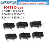[20pcs] BZX84C11 BZX84C12 BZX84C13 BZX84C15 BZX84C16 BZX84C18 Y1 Y2 Y3 Y4 Y5 Y6 SOT23 Voltage Stabil