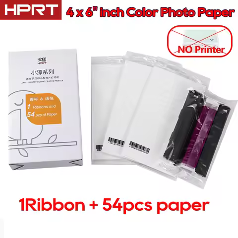 HPRT 4x6" inch Color Photo Paper Designed for CP4100/CP4000L Color Photo Printer Picture 54 Sheets P