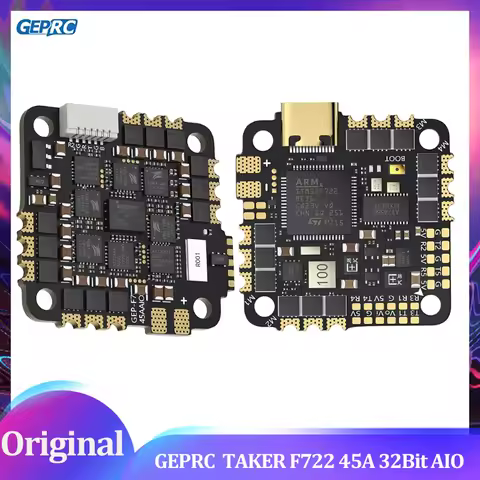 GEPRC TAKER F722 45A 32Bit AIO Flight Control Betaflght INAV / ESC Buzzer 16MB Black Box 32Bit Data 