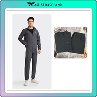 Bộ đồ thể thao bộ gió nam Aristino có túi khóa bo gấu AJS004W2