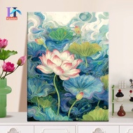 Hamlet60x75cm,Paint By Numbers,Framed(Ready to Hang),Color By Numbers,DIY,Home Decor,lotus in water