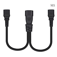 NEX IEC 320 C14 3Pin Male to IEC 320 2xC15 Female Power Adapters Splitter for TV