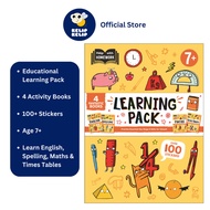 4 Books Learning Pack For Kids Age 7+ English Spelling Maths Times Tables